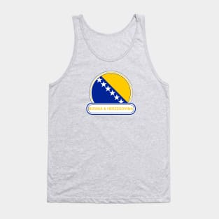 Bosnia and Herzegovina Country Badge - Bosnia and Herzegovina Flag Tank Top